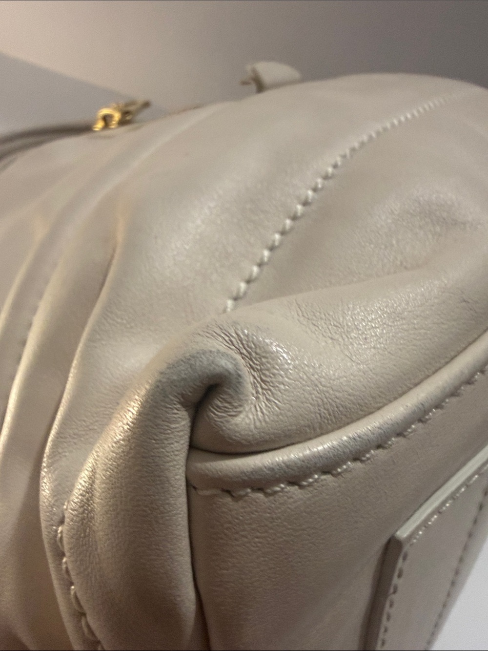 Moncler Amandine Borsa White Leather Puffer Satchel - Picture 11 of 15